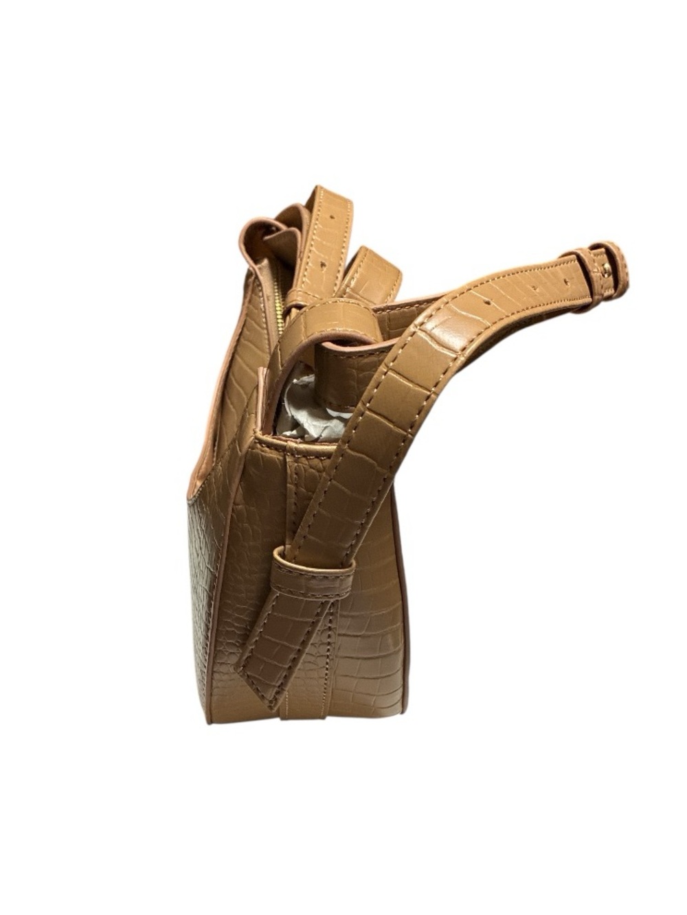 Time and Tru Olivia Mocha Spanish Crossbody Bag with Gold Hardware - Picture 4 of 7